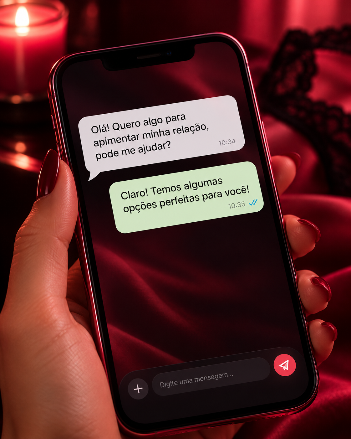 Atendimento personalizado da Madame Charlotte pelo celular