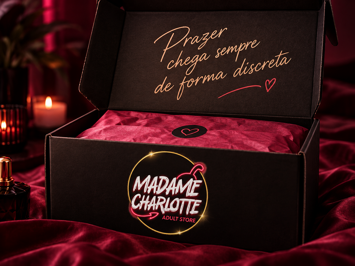 Embalagem discreta premium da Madame Charlotte